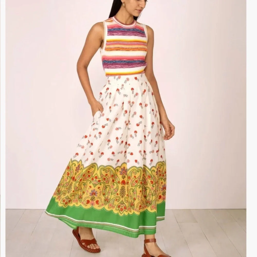 Banjanan Deena Designer Maxi Skirt in Paisley Ming Size XL